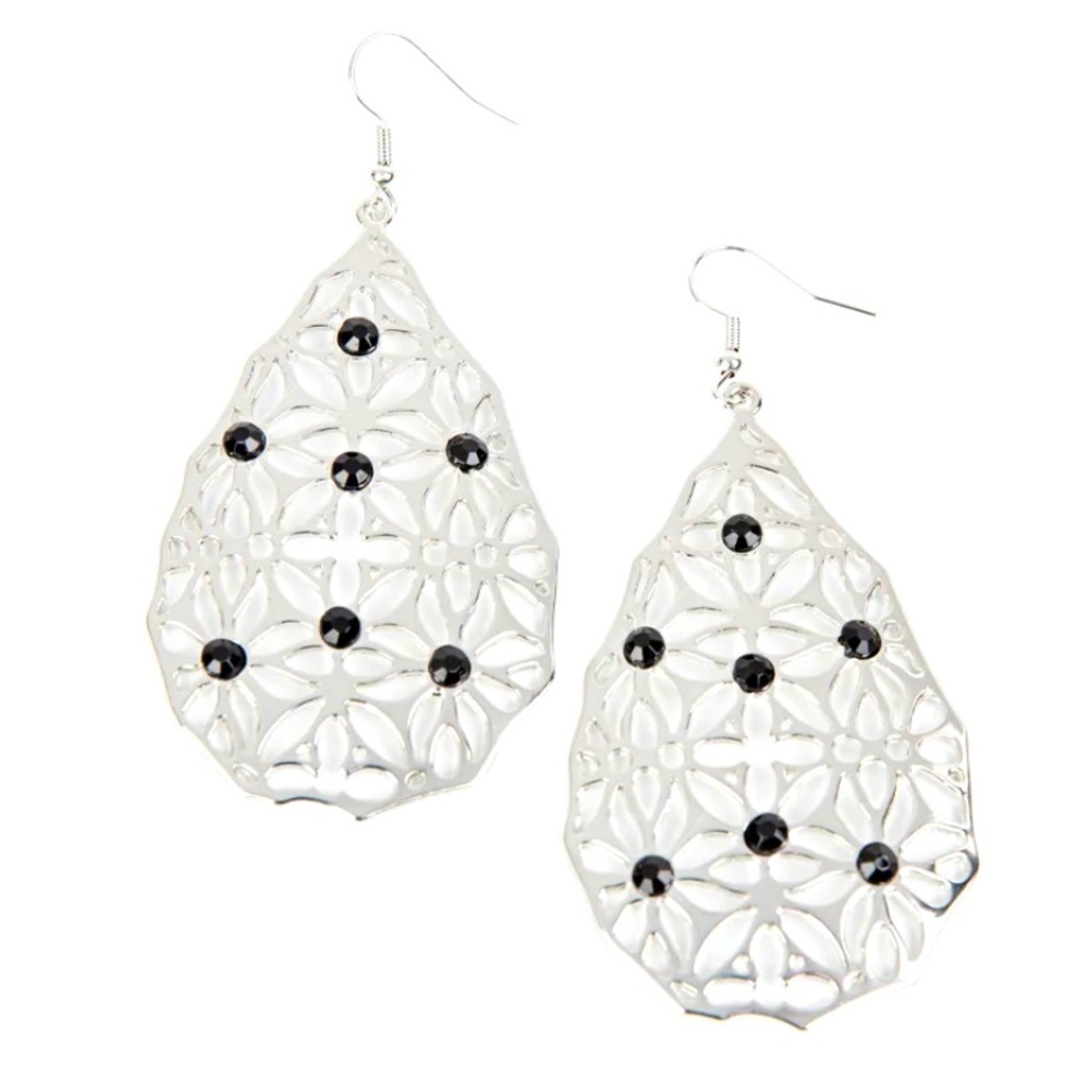 Delightfully Daisy - Black Earrings - Picture 2 of 2